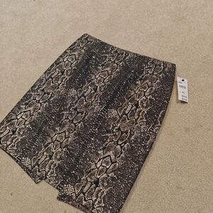 Elie Tahari Snake Print Midi Skirt - Black and Gold